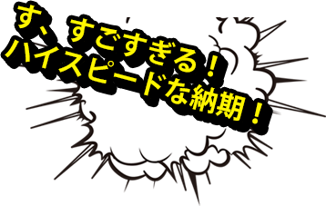 すごすぎる！ハイスピードな納期